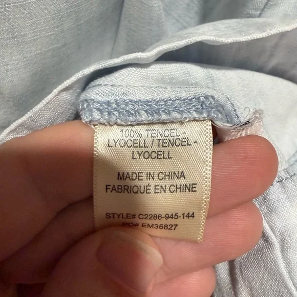 cloth & stone Light Blue Sleeveless Button-Front Blouse Size M Anthropologie - Picture 4 of 4